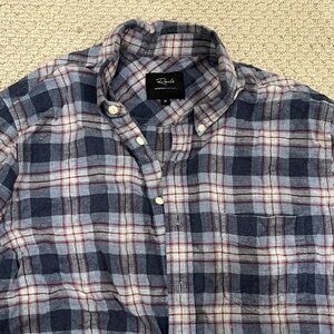 Rails Men's Blue and Red Plaid Button Down Shirt